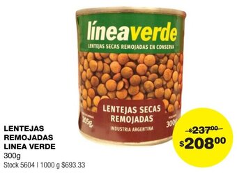 Atomo Conviene LENTEJAS REMOJADAS LINEA VERDE 300g oferta