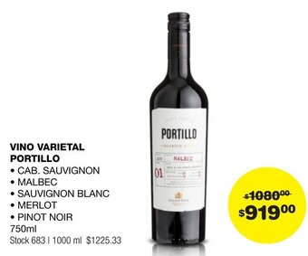 Atomo Conviene VINO VARIETAL PORTILLO 750ml oferta