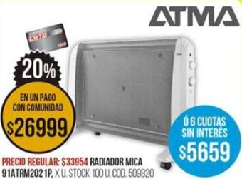 Coto Atma Radiador Mica oferta