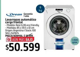 Sodimac Lavarropas Automático Carga Frontal Drean oferta