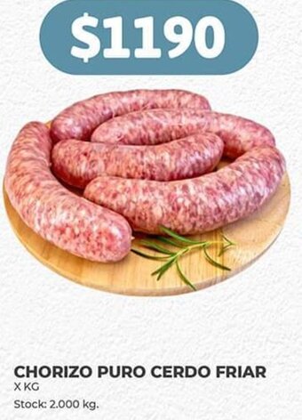 Supermercados Tadicor CHORIZO PURO CERDO FRIAR X KG oferta
