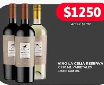 Supermercados Tadicor VINO LA CELIA RESERVA X 750 ML VARIETALES oferta