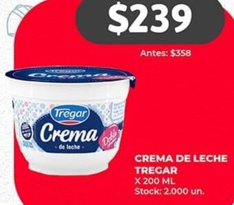 Supermercados Tadicor CREMA DE LECHE TREGAR X 200 ML oferta