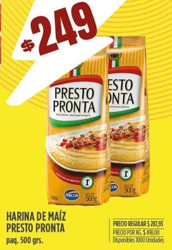 Supermercados Vea HARINA DE MAÍZ PRESTO PRONTA paq. 500 grs. oferta
