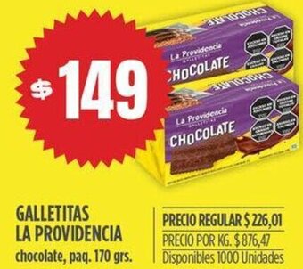 Supermercados Vea GALLETITAS LA PROVIDENCIA chocolate, paq. 170 grs. oferta
