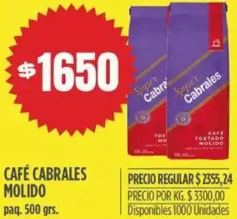 CAFÉ CABRALES MOLIDO paq. 500 grs.