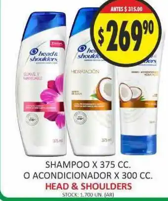 Supermercados Becerra Head & Shoulders Shampoo O Acondicionador x375cc x300cc oferta