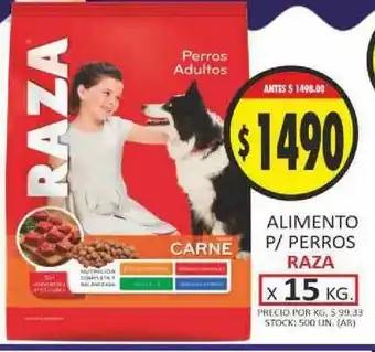 Supermercados Becerra Raza Alimento P Perros x15kg oferta
