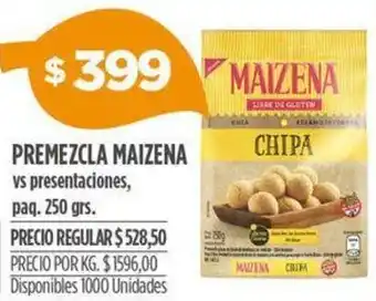Supermercados Vea PREMEZCLA MAIZENA vs presentaciones, paq. 250 grs. oferta
