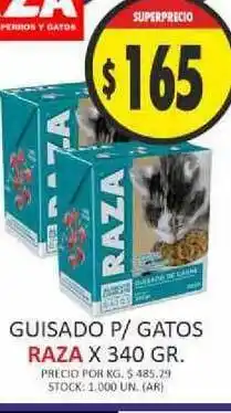 Supermercados Becerra Raza Guisado P Gatos x340 gr oferta
