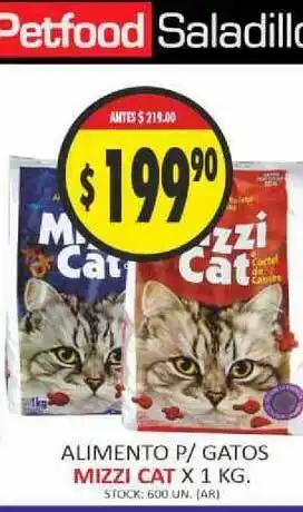Supermercados Becerra Mizzi Cat Alimento P Gatos x1kg oferta