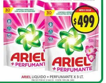 Supermercados Becerra Ariel Liquido + Perfumante x3 lt oferta