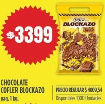 Supermercados Vea CHOCOLATE COFLER BLOCKAZO paq. 1 kg. oferta