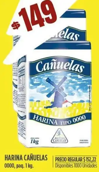 Supermercados Vea HARINA CAÑUELAS 0000, paq. 1 kg. oferta