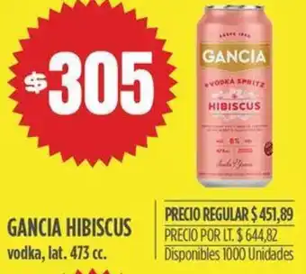 Supermercados Vea GANCIA HIBISCUS vodka, lat. 473 cc. oferta