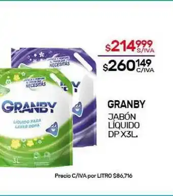 Nini Mayorista Granby Jabón Líquido dp x3l oferta