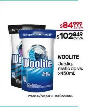 Nini Mayorista Woolite Jab. líq. matic dp vs. x450ml oferta