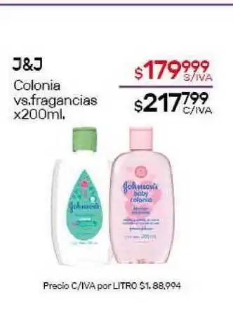 Nini Mayorista J&J Colonia Vs. fragancias x200ml oferta