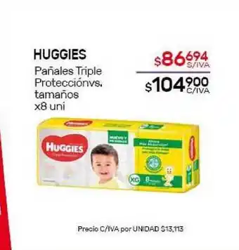 Nini Mayorista Huggies Pañales Triple Protección vs. tamatos x8 uni oferta