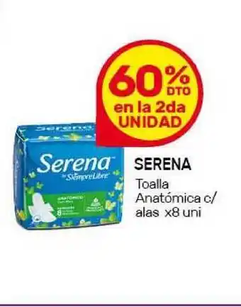 Nini Mayorista Serena Toalla Anatómica c/alas x8 uni oferta