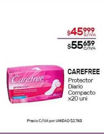 Nini Mayorista Carefree Protector Diario Compacto x20 uni oferta