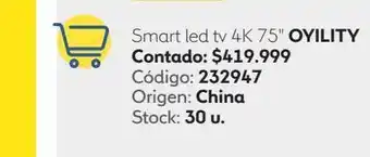 Coppel Smart led tv 4k 75 oyility 75d19a oferta