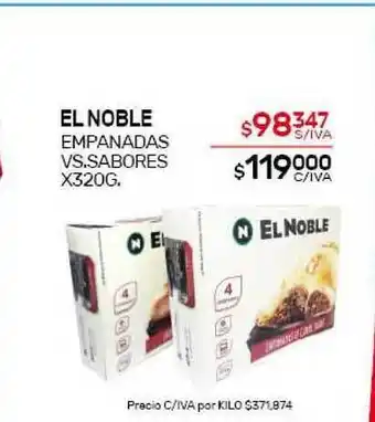 Nini Mayorista El Noble Empanadas Vs. Sabores x320g oferta