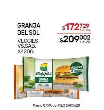 Nini Mayorista Granja Del Sol Veggies Vs. Sab. x420g oferta