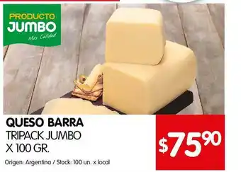 Disco Queso Barra Tripack Jumbo x100gr oferta