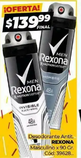 Diarco Rexona Desodorante Antit. Masculino x90 gr oferta