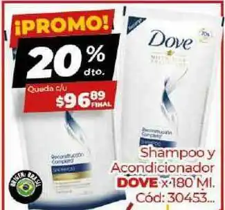 Diarco Dove Shampoo Y Acondicionador x180 ml oferta