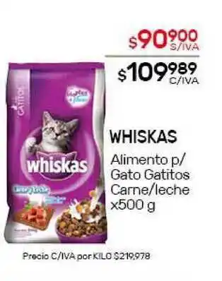 Nini Mayorista Whiskas Alimento p/Ggato Gatitos Carne/leche x500g oferta