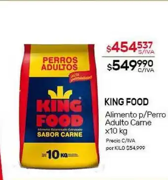 Nini Mayorista King Food Alimento p/Perro Adulto Carne x10kg oferta