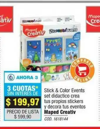 Rio Shop Deco Stick & Color Events Set Didactico Crea Tus Propios Stickers Y Decora Tus Eventos Maped Creativ oferta