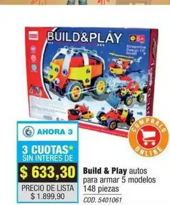 Rio Shop Deco Build & Play Autos Para Armar 5 Modelos 148 Piezas oferta