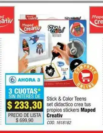 Rio Shop Deco Stick & Color Teens Set Didactico Crea Tus Propios Stickers Maped Creativ oferta