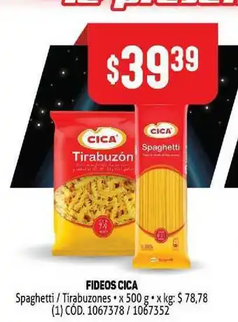 Makro Fideos Cica Spaghetti Tirabuzones oferta