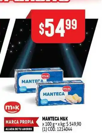 Makro Manteca M&k x 100g oferta