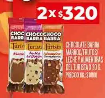 Supermercados DIA Chocolate barra narroç-frutos-leche y almendras del turista oferta