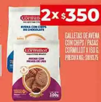 Supermercados DIA Galletas de avena con chips - pasas cormillot oferta