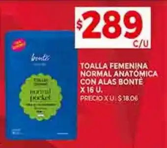 Supermercados DIA Toalha femenina normal anatómica con alas bonte x 16 oferta
