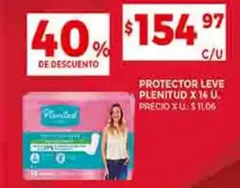 Supermercados DIA 40% de descuento protector leve plenitud x 14 oferta