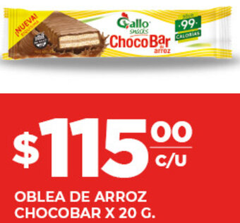 Supermercados DIA OBLEA DE ARROZ CHOCOBAR X 20 G. oferta