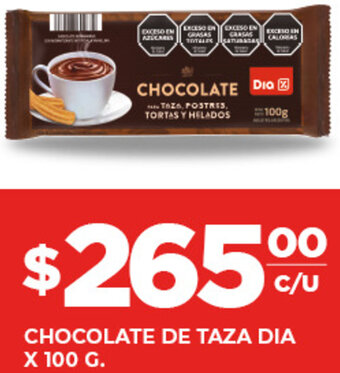 Supermercados DIA CHOCOLATE DE TAZA DIA X 100 G. oferta
