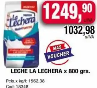 Maxiconsumo LECHE LA LECHERA x 800 grs. oferta