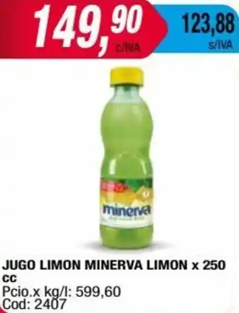 Maxiconsumo JUGO LIMON MINERVA LIMON x 250 CC oferta