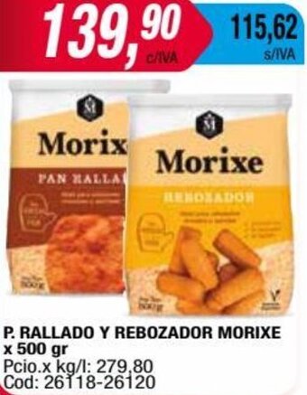 Maxiconsumo P. RALLADO Y REBOZADOR MORIXE x 500 gr oferta