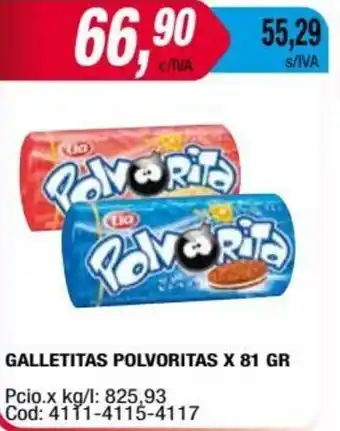 Maxiconsumo GALLETITAS POLVORITAS X 81 GR oferta