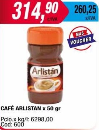 Maxiconsumo CAFÉ ARLISTAN x 50 gr oferta