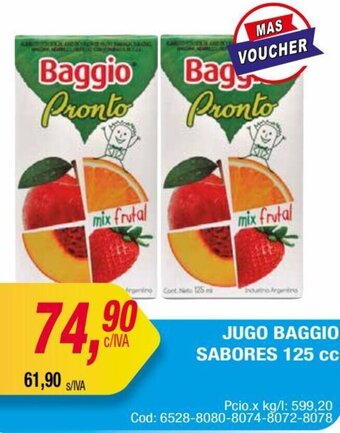 Maxiconsumo JUGO BAGGIO SABORES 125 cc oferta
